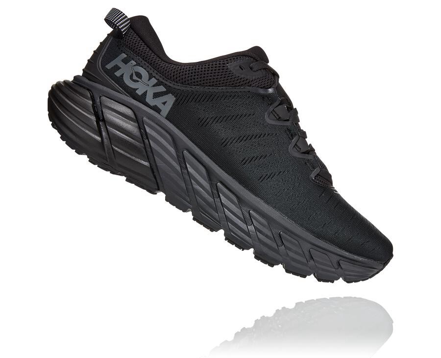 Hoka Australia One One Gaviota 3 - Mens Running Shoes Black - NXIFS-4017